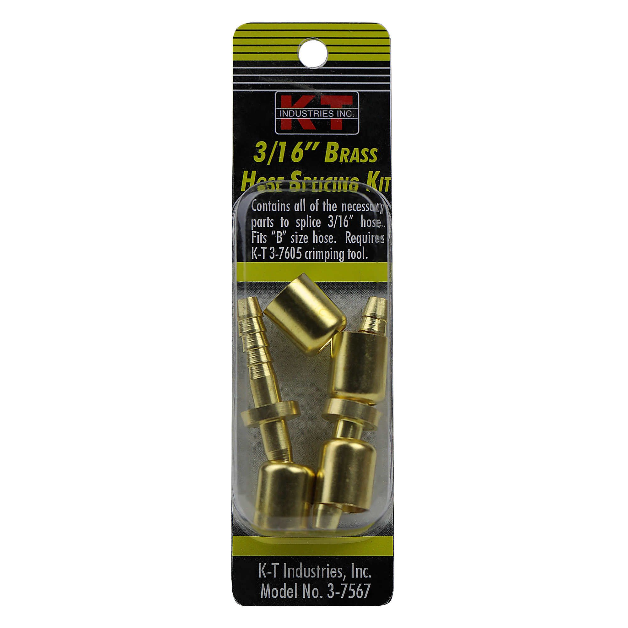 K-T Industries Hose Splicing Ferrule Kit — 3/16in., Brass, Model# 3-7567